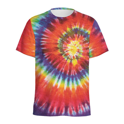 Colorful Hippie Tie Dye Print Men's Sports T-Shirt