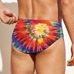Colorful Hippie Tie Dye Print Men's Swim Briefs