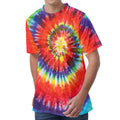 Colorful Hippie Tie Dye Print Men's Velvet T-Shirt