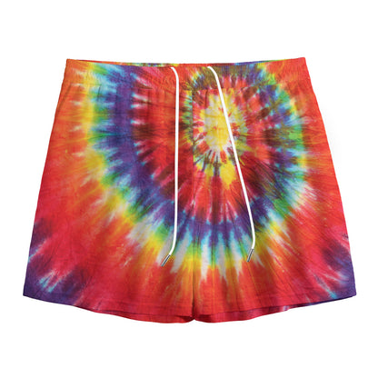 Colorful Hippie Tie Dye Print Mesh Shorts