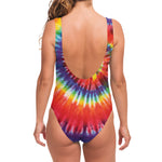 Colorful Hippie Tie Dye Print One Piece Swimsuit