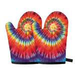 Colorful Hippie Tie Dye Print Oven Mitts