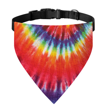 Colorful Hippie Tie Dye Print Over The Collar Dog Bandana