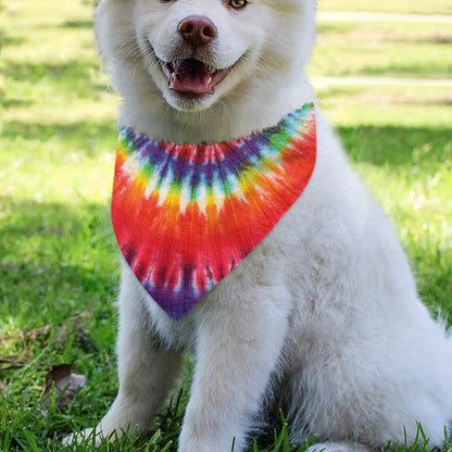 Colorful Hippie Tie Dye Print Over The Collar Dog Bandana