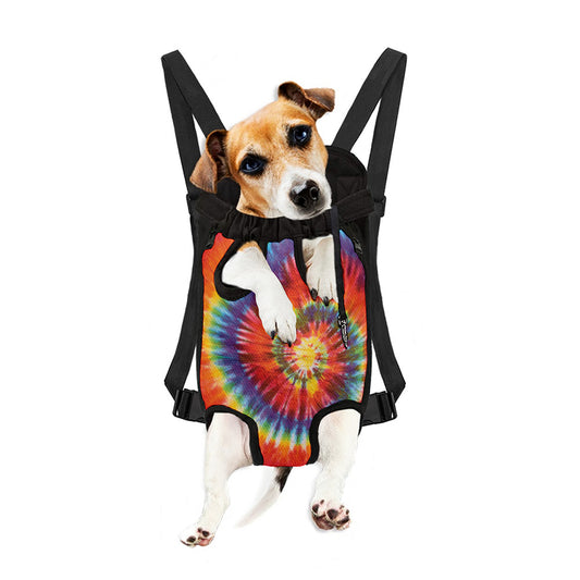 Colorful Hippie Tie Dye Print Pet Carrier Backpack