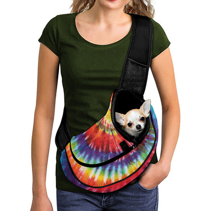 Colorful Hippie Tie Dye Print Pet Sling Carrier