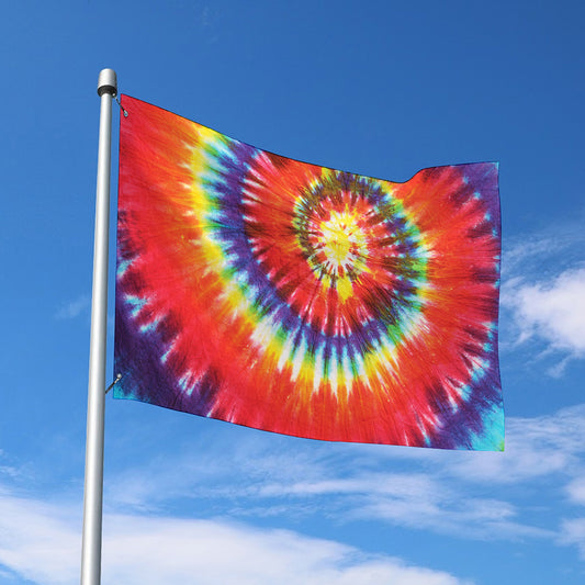 Colorful Hippie Tie Dye Print Polyester Flag