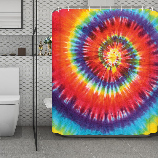Colorful Hippie Tie Dye Print Polyester Shower Curtain