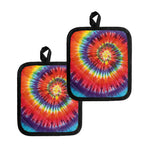 Colorful Hippie Tie Dye Print Pot Holders