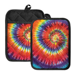 Colorful Hippie Tie Dye Print Pot Holders With Pocket