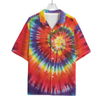 Colorful Hippie Tie Dye Print Rayon Hawaiian Shirt