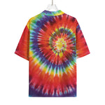 Colorful Hippie Tie Dye Print Rayon Hawaiian Shirt