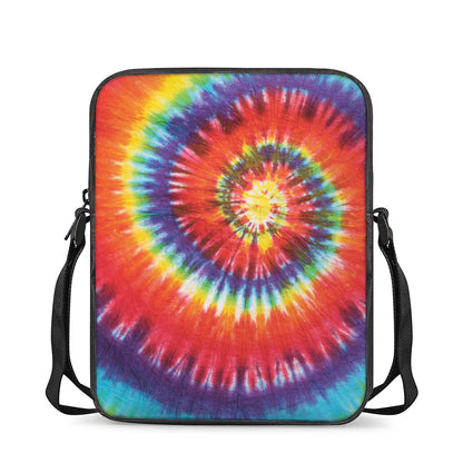 Colorful Hippie Tie Dye Print Rectangular Crossbody Bag