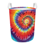 Colorful Hippie Tie Dye Print Round Laundry Basket