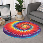 Colorful Hippie Tie Dye Print Round Rug
