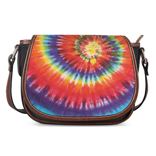 Colorful Hippie Tie Dye Print Saddle Bag