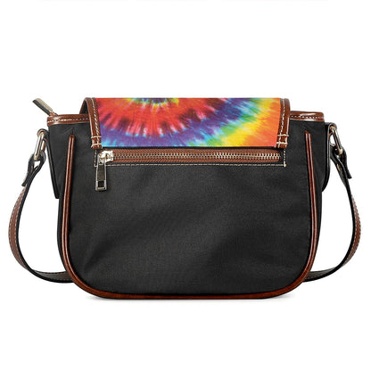Colorful Hippie Tie Dye Print Saddle Bag
