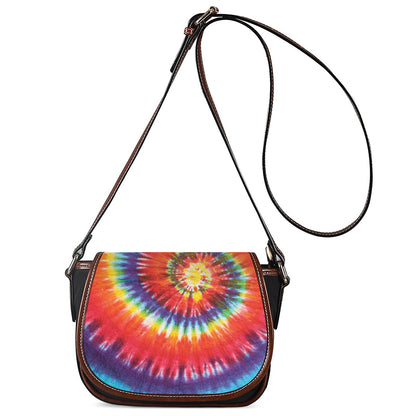 Colorful Hippie Tie Dye Print Saddle Bag