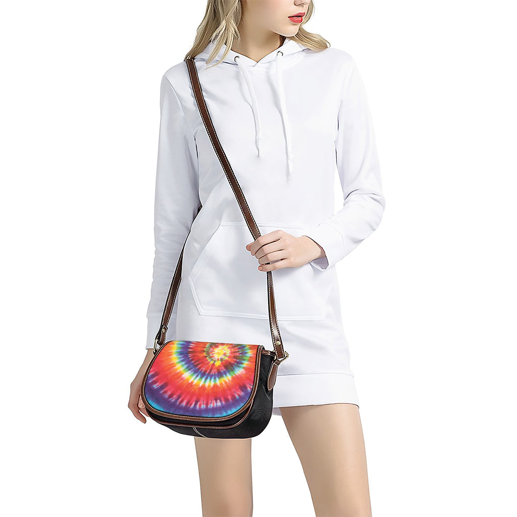 Colorful Hippie Tie Dye Print Saddle Bag