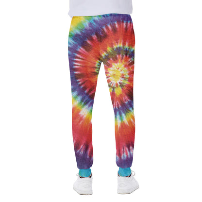 Colorful Hippie Tie Dye Print Scuba Joggers