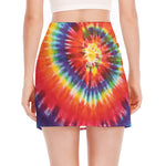 Colorful Hippie Tie Dye Print Side Slit Mini Skirt