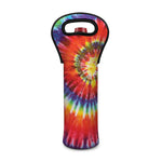 Colorful Hippie Tie Dye Print Single Neoprene Wine Tote