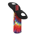 Colorful Hippie Tie Dye Print Single Neoprene Wine Tote
