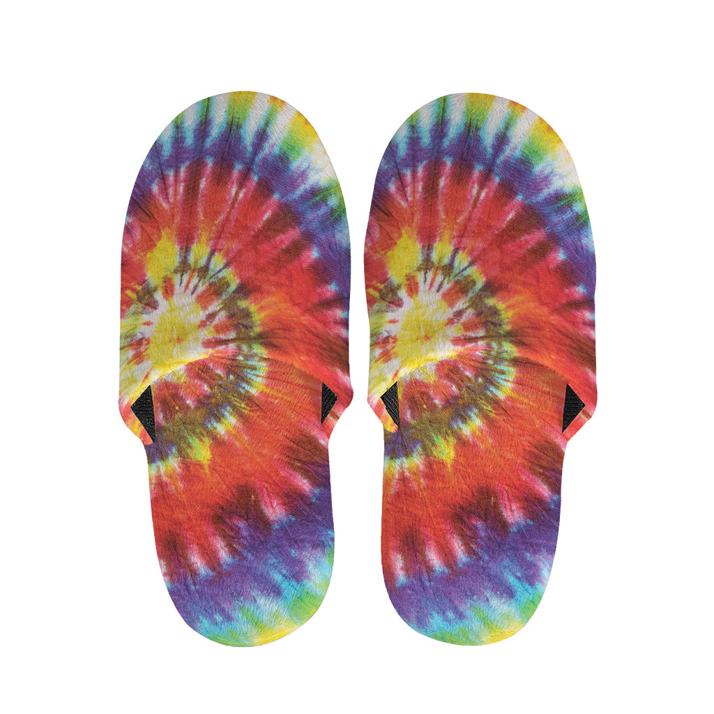 Colorful Hippie Tie Dye Print Slippers