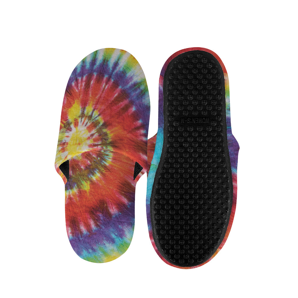 Colorful Hippie Tie Dye Print Slippers