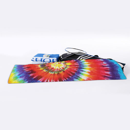 Colorful Hippie Tie Dye Print Sports Towel