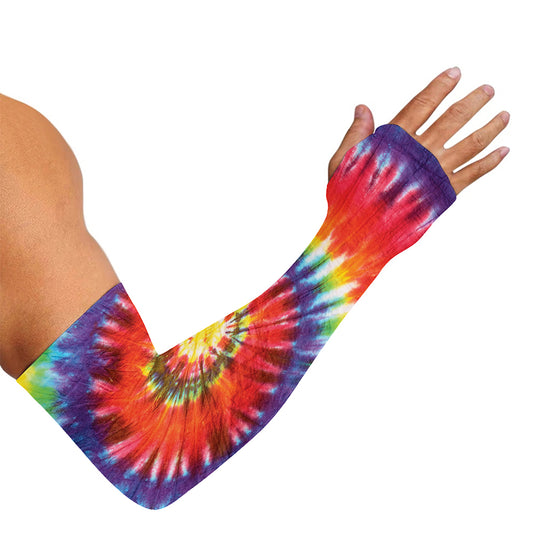 Colorful Hippie Tie Dye Print Sun Protection Arm Sleeves