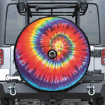 Colorful Hippie Tie Dye Print Tire Cover With Camera Hole