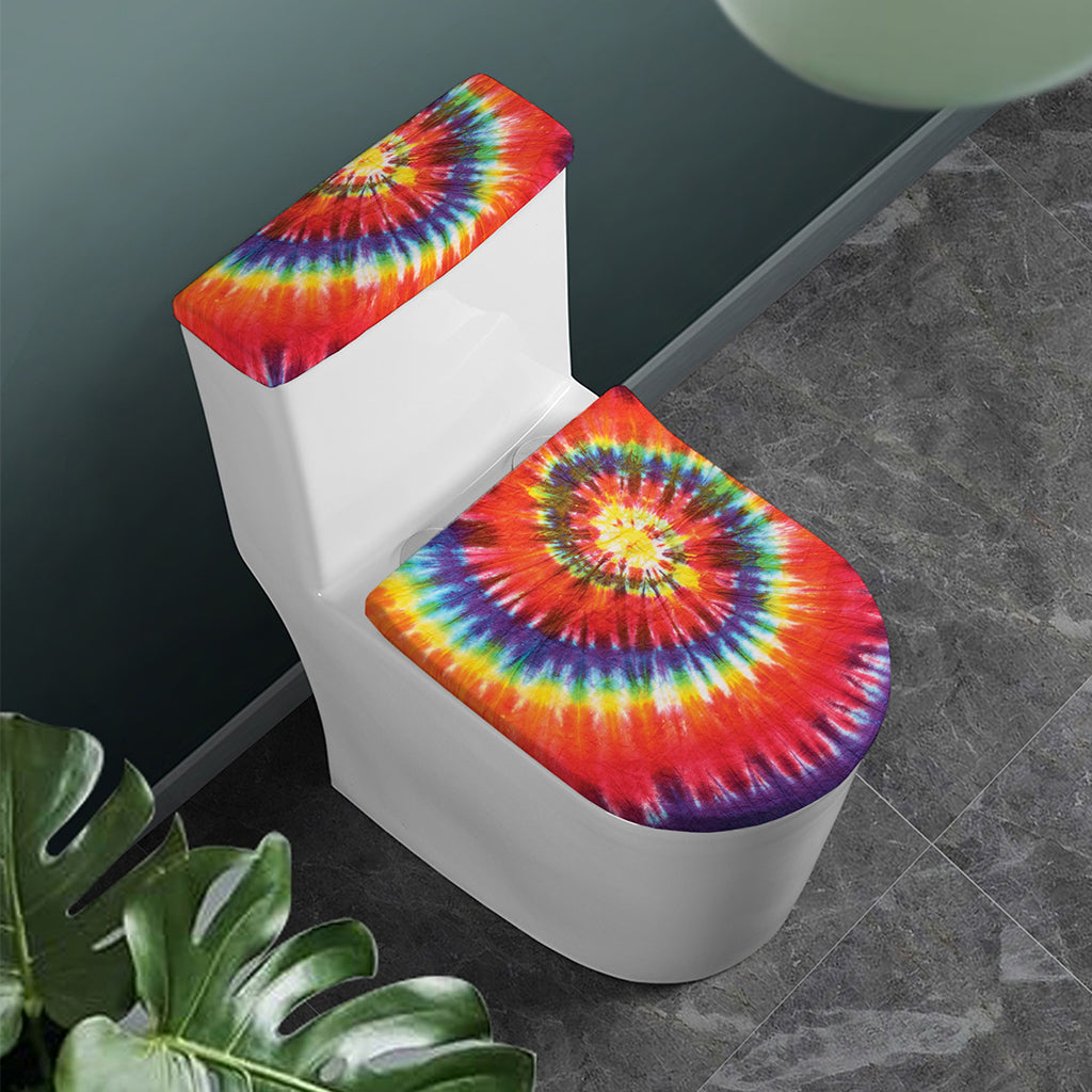 Colorful Hippie Tie Dye Print Toilet Lid And Tank Cover Set