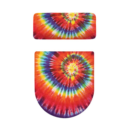 Colorful Hippie Tie Dye Print Toilet Lid And Tank Cover Set