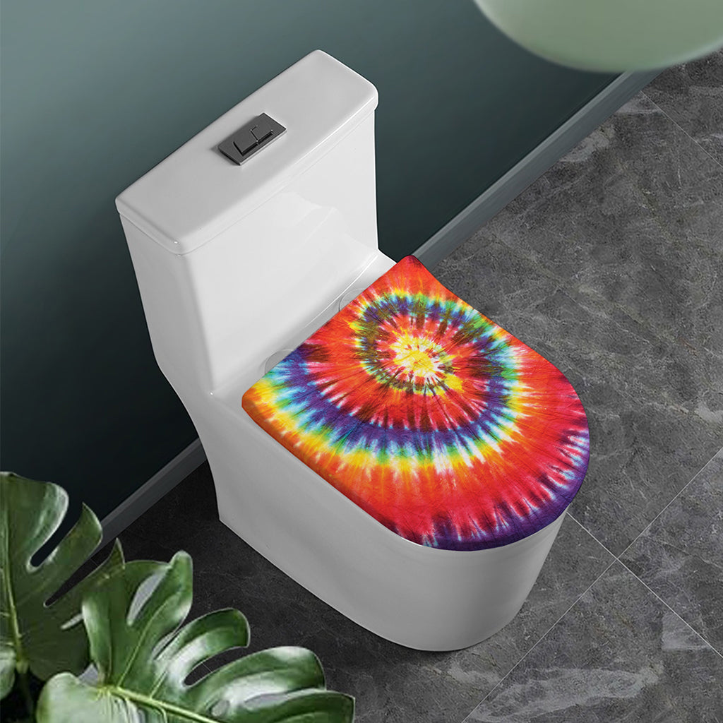 Colorful Hippie Tie Dye Print Toilet Lid Cover