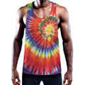 Colorful Hippie Tie Dye Print Men's Workout Tank Top