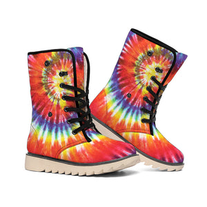 Colorful Hippie Tie Dye Print Winter Boots