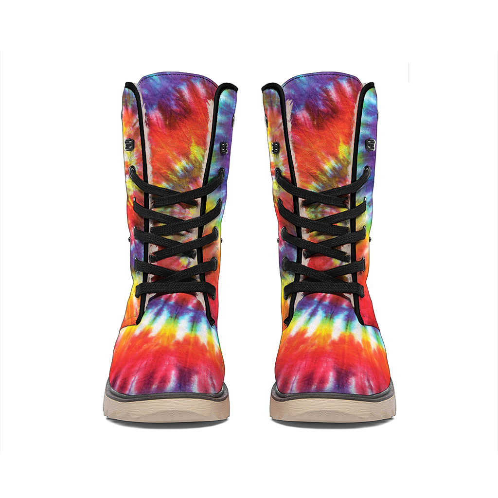 Colorful Hippie Tie Dye Print Winter Boots