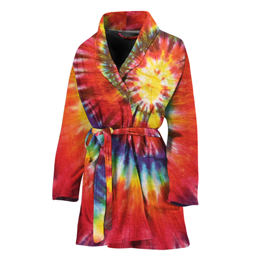 Colorful Hippie Tie Dye Print Women's Bathrobe