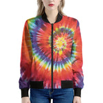 Colorful Hippie Tie Dye Print Women's Bomber Jacket
