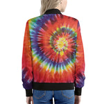 Colorful Hippie Tie Dye Print Women's Bomber Jacket