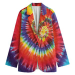 Colorful Hippie Tie Dye Print Women's Cotton Blazer