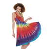 Colorful Hippie Tie Dye Print Women's Sleeveless Dress