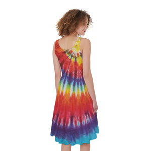 Colorful Hippie Tie Dye Print Women's Sleeveless Dress