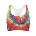 Colorful Hippie Tie Dye Print Women's Sports Bra