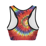 Colorful Hippie Tie Dye Print Women's Sports Bra