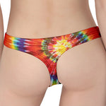 Colorful Hippie Tie Dye Print Women's Thong