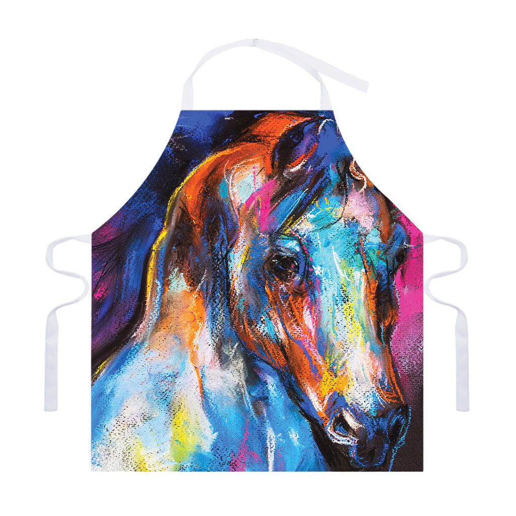 Colorful Horse Painting Print Adjustable Apron