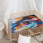Colorful Horse Painting Print Baby Crib Sheet