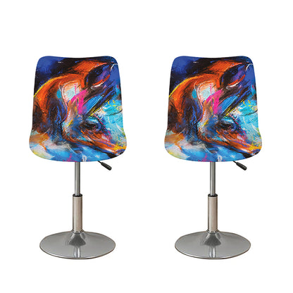 Colorful Horse Painting Print Bar Stool Covers
